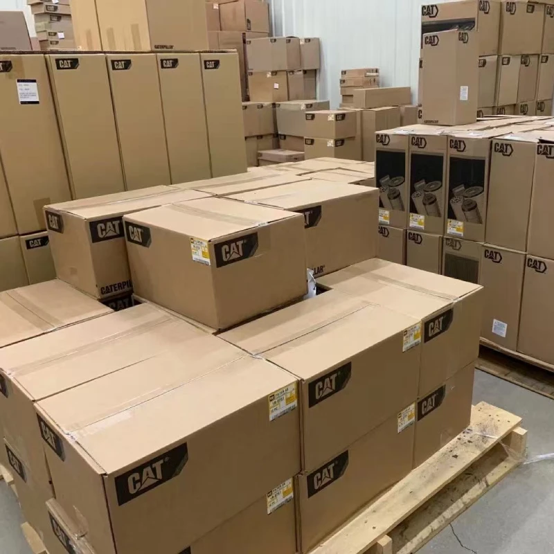 Caterpillar genuine parts warehouse – bulk stock of CAT oil drums ready for dispatch.